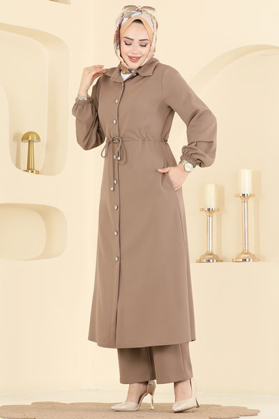 S.L. - Şık Düğmeli Dabıl Takım 2773SL432-MS Koyu Vizyon - 416892