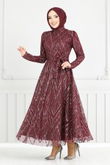 MRV E.N.D. - Sim Detailed Evening dress 5640END900-M Burgundy