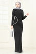 Sim Detaylı Şık Abiye 2447ANT466-MS Siyah - Thumbnail