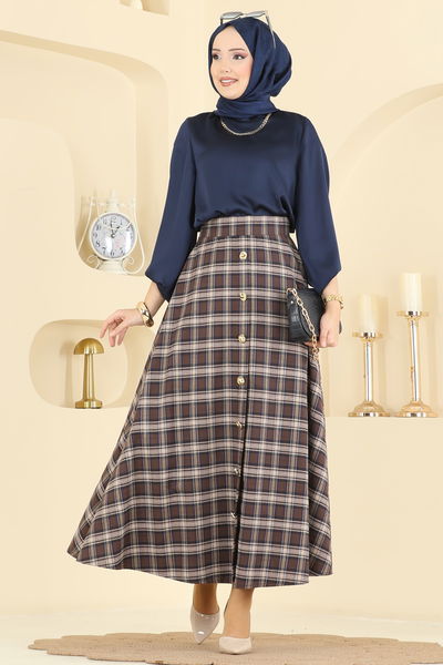 H.B.S. - Skirts 3267HBS856-MS Pattern 1 Brown & Vision - 424104