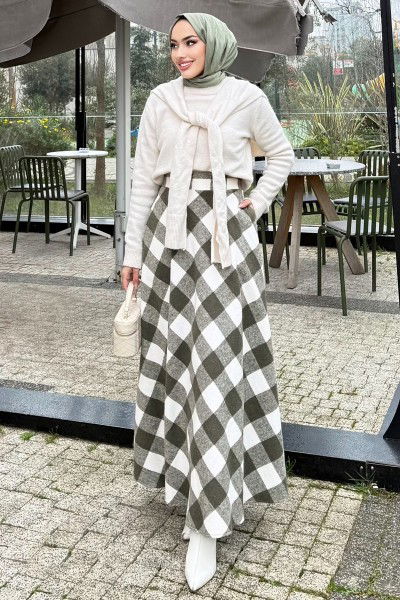 A.L.G.K. - Skirts 4700ALGK1170-MS Pattern 1 Khaki