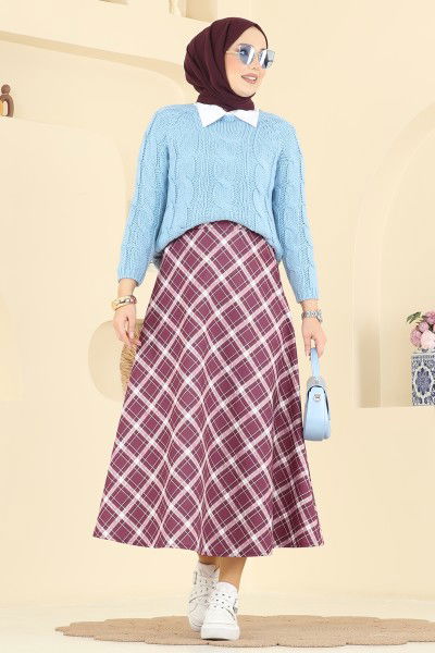 T.E.G. - Skirts 8034TEG847-MS Burgundy