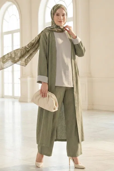 MRV A.R.T. - Sofia Keten Üçlü Takım 878ART1044-M Haki