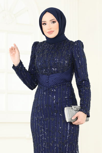 D.M.N. - SUAL Drapeli İşlemeli Abiye 4929D170-MS Laci - 360600