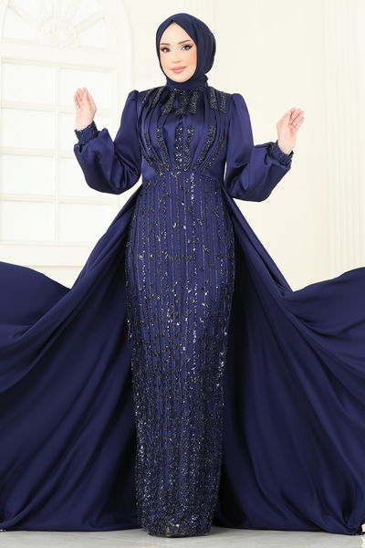 D.M.N. - SUAL Drapeli Pelerin Abiye 4928D170-MS Laci - 360617