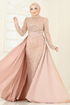 SUAL İşlemeli Pelerin Abiye 4909D170-MS Gold - Thumbnail