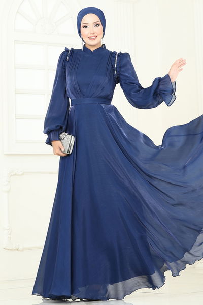 D.M.N. - SUAL Omuzu Fırfır Detaylı Abiye 5287D170-MS Laci - 385692