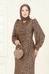 SUAL Önü Drape Detaylı Abiye 5238D170-MS Koyu Vizyon - Thumbnail