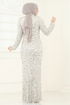 SUAL Pul Payet Detaylı Abiye 4762D170-MS Taş - Thumbnail
