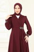 Taş Detay Abiye Elbise ASM2804-MS Bordo - Thumbnail