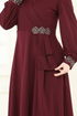 Taş Detay Abiye Elbise ASM2804-MS Bordo - Thumbnail