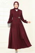 Taş Detay Abiye Elbise ASM2804-MS Bordo - Thumbnail
