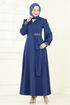 Taş Detay Abiye Elbise ASM2804-MS İndigo - Thumbnail