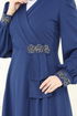 Taş Detay Abiye Elbise ASM2804-MS İndigo - Thumbnail