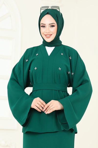 A.R.L. - Taş Detay Etekli Takım 2021ARL1089-MS Zümrüt - 389955