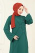 Taş Detay Tesettür Elbise 2650SL432-MS Zümrüt - Thumbnail