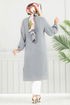 Taş Detay Tesettür Tunik 3123HBS856-MS Gri - Thumbnail
