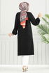 Taş Detay Tesettür Tunik 3123HBS856-MS Siyah - Thumbnail