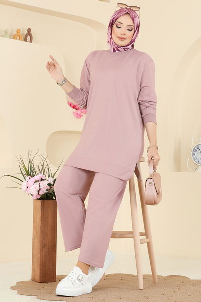 O.Z.N. - Taş Detaylı İki İp Takım 206OZN1046-MS Pudra - 413455