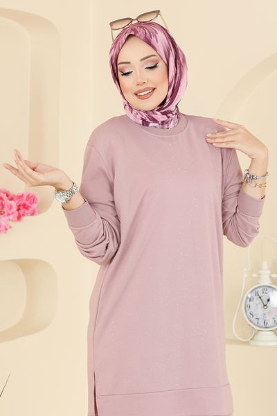 O.Z.N. - Taş Detaylı İki İp Takım 206OZN1046-MS Pudra - 413456