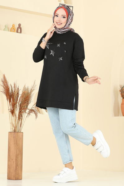 O.Z.N. - Taş Detaylı İki İp Tunik 102OZN1046-MS Siyah - 391951