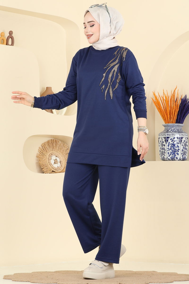 Taş Detaylı İki İplik Takım 210OZN1046-MS Laci