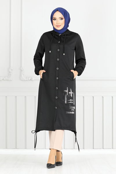 MRV D.V.L. - Taş Detaylı Mevsimlik Kap 324DVL897-M Siyah - 348463