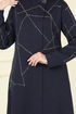 Taş Detaylı Şık Pardesü Ferace 2263EDM718-MS Laci - Thumbnail