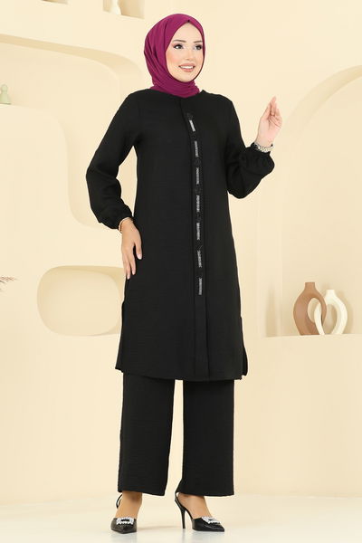 D.V.L. - Taş Detaylı Sofia Takım 445DVL817-MS Siyah - 386728