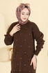 Taş Detaylı Triko Takım 1209MT581-MS Kahve - Thumbnail