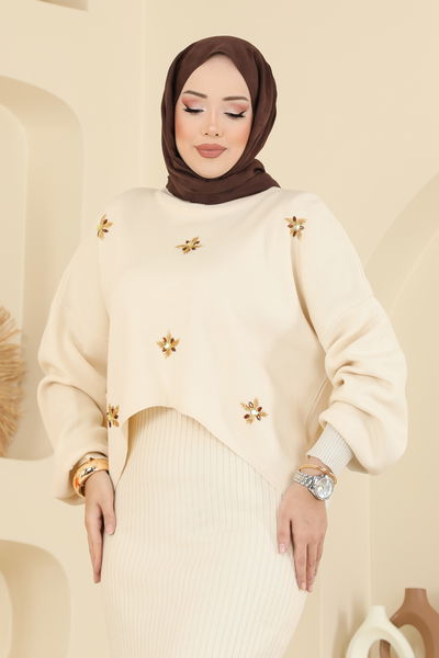 M.T. - Taş İşlemeli Elbiseli Takım 1425MT581-MS Taş - 415719