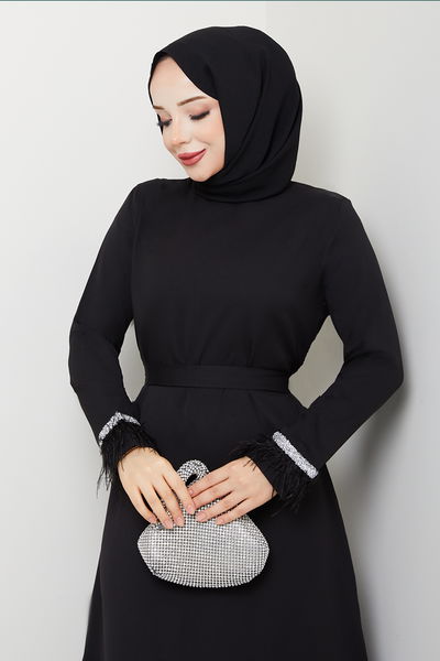 M.P. - Taş Şerit Detaylı Abiye 1353MP806-MS Siyah - 387778