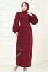 Taşlı Abiye Elbise 6225BSK463-MS Bordo - Thumbnail
