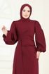 Taşlı Abiye Elbise 6225BSK463-MS Bordo - Thumbnail