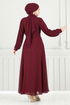 Taşlı Şifon Abiye 0404ALG474-MS Bordo - Thumbnail