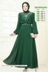 Taşlı Şifon Abiye 8010AB368-MS Zümrüt - Thumbnail