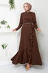 The Belt The Stone Detailed Dress 4445KTR927-M Coffee - Thumbnail