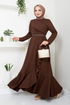 The Belt The Stone Detailed Dress 4445KTR927-M Coffee - Thumbnail