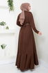 The Belt The Stone Detailed Dress 4445KTR927-M Coffee - Thumbnail