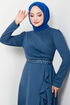 The Belt The Stone Detailed Dress 4445KTR927-M Indigo - Thumbnail