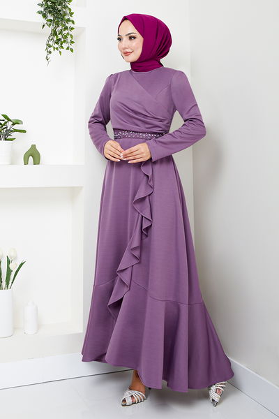 MRV K.T.R. - The Belt The Stone Detailed Dress 4445KTR927-M Lilac - 343508