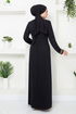 The Belt The Stone Embroidered Evening dress 5029SL890-M Black - Thumbnail