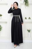 MRV S.L. - The Belt The Stone Embroidered Evening dress 5029SL890-M Black