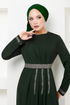 The Belt The Stone Embroidered Evening dress 5029SL890-M Emerald - Thumbnail