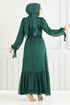 The Headline Laced Up Evening dress 5678END900-M Emerald - Thumbnail