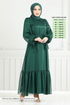 The Headline Laced Up Evening dress 5678END900-M Emerald - Thumbnail