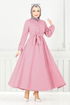 The Headline Rubberized Tericotone Dress 333MSS941-M Rose Kurusu - Thumbnail
