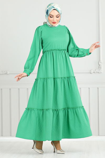 MRV T.B.O. - The Skirt Storied Seersucker Dress 3033TBO1101-M Green - 352148