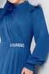 The Stone Detailed Hijab Evening dress 271DVL897-M Indigo - Thumbnail
