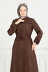 Toka Detaylı Dabıl Ferace 23024UKB139-MS Kahve - Thumbnail